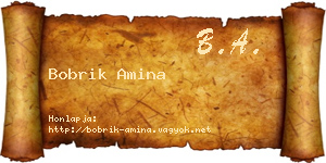 Bobrik Amina névjegykártya